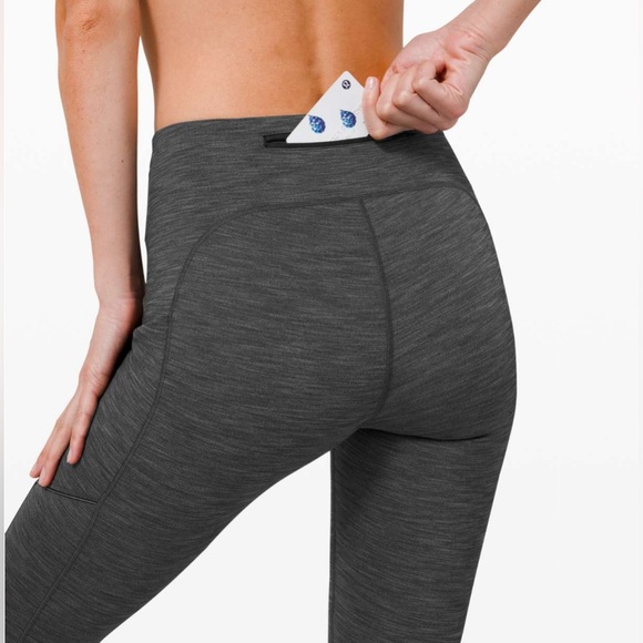Lululemon Speed Up Tight 28" With Pockets Heathered Black sz 6 - Picture 7 of 14